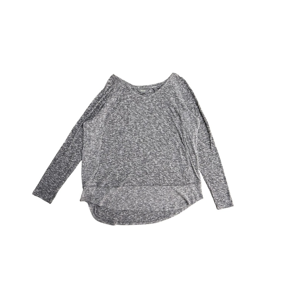 Natural Reflections Sweater Womens Large Gray Waffle Knit Boat Neck Pullover